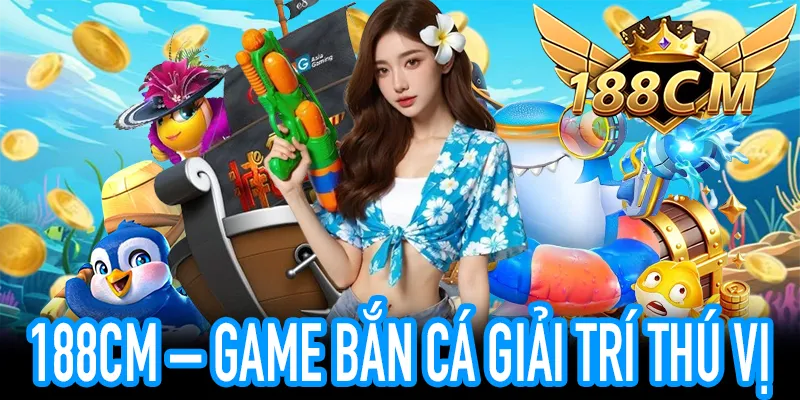Minh họa game Bắn Cá với người mẫu, sinh vật biển và xu thưởng